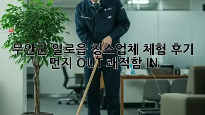 🏡✨ 무안군 일로읍 청소업체 체험 후기: 먼지 OUT! 쾌적함 IN!